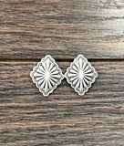 Brass Concho Stud Earrings – Western Statement Studs