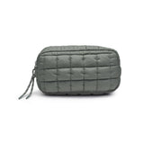 Cloud Nine Quilted Puffer Nylon Cosmetic Pouch in Olive
