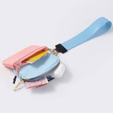 Double Dual Nylon Pouch Wallet Detachable Wristlet Black Cream