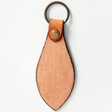 Tan Western Scroll Tooled Leather Keyring