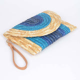 Colorful Faux Straw Envelope Clutch – Fuchsia