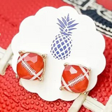 Football Faceted Square Stud Earrings