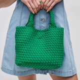 Sky's The Limit Woven Neoprene Crossbody Tote | Kelly Green