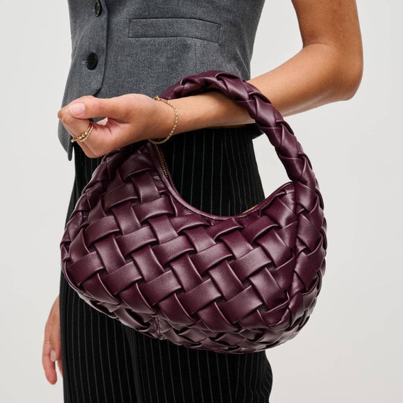 Noreen Woven Clutch Wine