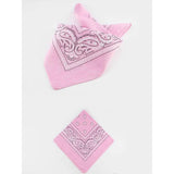 Pink Paisley Pattern Bandana | 100% Cotton | 21x21"