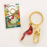 Red Cardinal Hard Enamel Keychain & Bag Charm