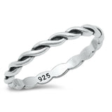 Sterling Silver Braid Twist Toe Ring | .925 Stacking Band