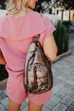 Bronze Metallic Crossbody Sling Bag