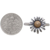 Artisan Sterling Silver Daisy Ring with Bronze Center