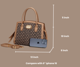 Brangio Italy Classic Charm Floral Print Satchel Black Gold