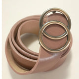 Double O Buckle Vegan Leather Belt Taupe