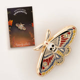 Death’s-Head Hawkmoth Hard Enamel Pin – Gold Tone