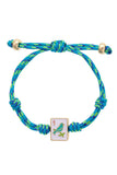Sparrow Mahjong Tile Paracord Bracelet – Blue Multi