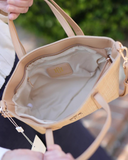 Georgie Mini Tote — Natural Navy