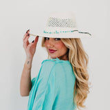 Shell Beach Western Sun Hat | Blue Stones