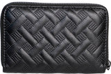 Rebecca & Rifka Smooth Basket Weave Quilt with Black Medallion Zip Indexer Wallet