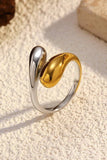 Two-Tone Abstract Ring - 18K Gold Adjustable Stainless Steel