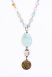 Alexis Triple Charm Necklace | Amazonite & Agate | Dylan Designs