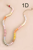 Natural Agate Glass Semi-Precious Bead Necklace Cream Yellow Blush