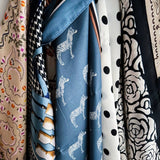 Silky Muse Khaki Paisley Satin Square Scarf