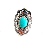 Western Design Concho Turquoise Adjustable Stretch Ring