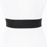 Metal Circle Buckle Stretch Belt – Black & Gold
