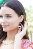 Juniper Horsebit Drop Earrings | Shiny Gold Equestrian Style