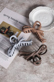 Large Ribbon Bow Shape Hair Clip Mocha