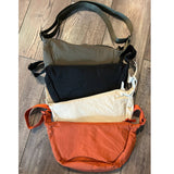 Nylon Crescent Crossbody Bag Olive Green