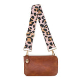 Nikki Vegan Leather Convertible Crossbody with  Berry Stripe Crossbody Strap