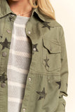 Star Printed Baby Doll Front Snap Jacket