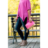 Hot Pink Cabana Canvas Cosmetic Bag