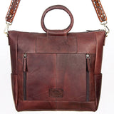 American Darling Hand-Tooled Full Grain Leather Western Tote Bag
