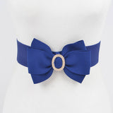 Rhinestone Bow Buckle Stretch Belt – Cobalt