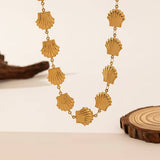 Seashell Station Necklace - 18K Gold Stainless Steel
