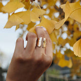 Hammered Shield Ring | Adjustable | Bronze | Artisan