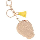 Yellow Sugar Skull Tassel Keychain KeyRing Bag Charm