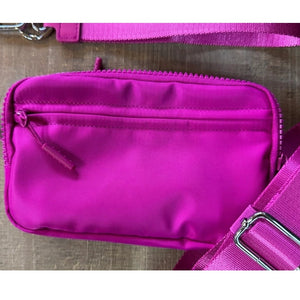 Pink Orchid Nylon 2 in 1 Bag Crossbody Wristlet