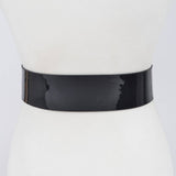 Vegan Patent Leather Wide Belt – Black (Plus Size)