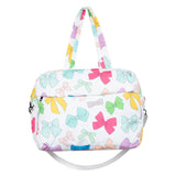 Multicolored Coquette Bows Weekend Duffel Pass Thru Luggage Slip