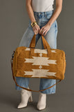 Camel Cream Aztec Duffel Bag - Western Cotton Travel Weekend Bag 19"