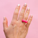 Kitsch Pink Bow Ring Set – Stackable Resin Rings