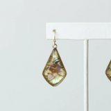 Zoe Abalone Design Teardrop Dangles Drop Earrings