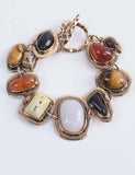 Irregular Stone & Metal Sculptural Bracelet | Boho Layering Bracelet