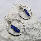 Natural Lapis Lazuli Hoop Earrings