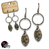 Football Dangle Earrings with Austrian Crystals Gold Tone