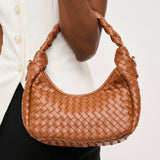 Laken Woven Shoulder Bag Crossbody Light Chocolate Brown