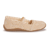 MUK LUKS Women's Shelby Ballerina Flat | Crochet Memory Foam Slip-On