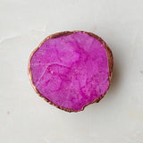 Golden Edge Natural Stone Phone Grip Pink Agate