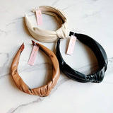 Vegan Leather Better Knotted Headband Brown